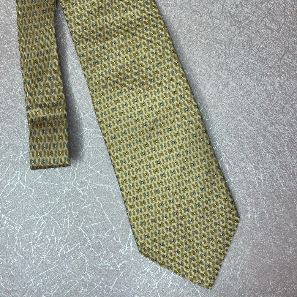 Dunhill Yellow Patterned Silk Tie